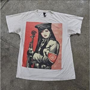 Y2k Obey Ak47 AR-15 Guns And Roses Art T Shirt Resistance Obey Propaganda